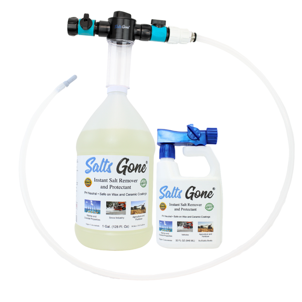 Combination Pack: Salts Gone® Gallon, Hose End Sprayer, and Chassis Flush