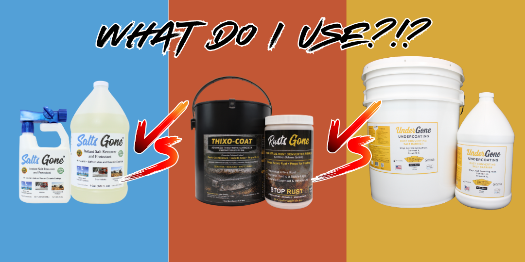 Choosing the Right Corrosion Solution: Salts Gone®, Rusts Gone, Thixo-Coat, and Under Gone™