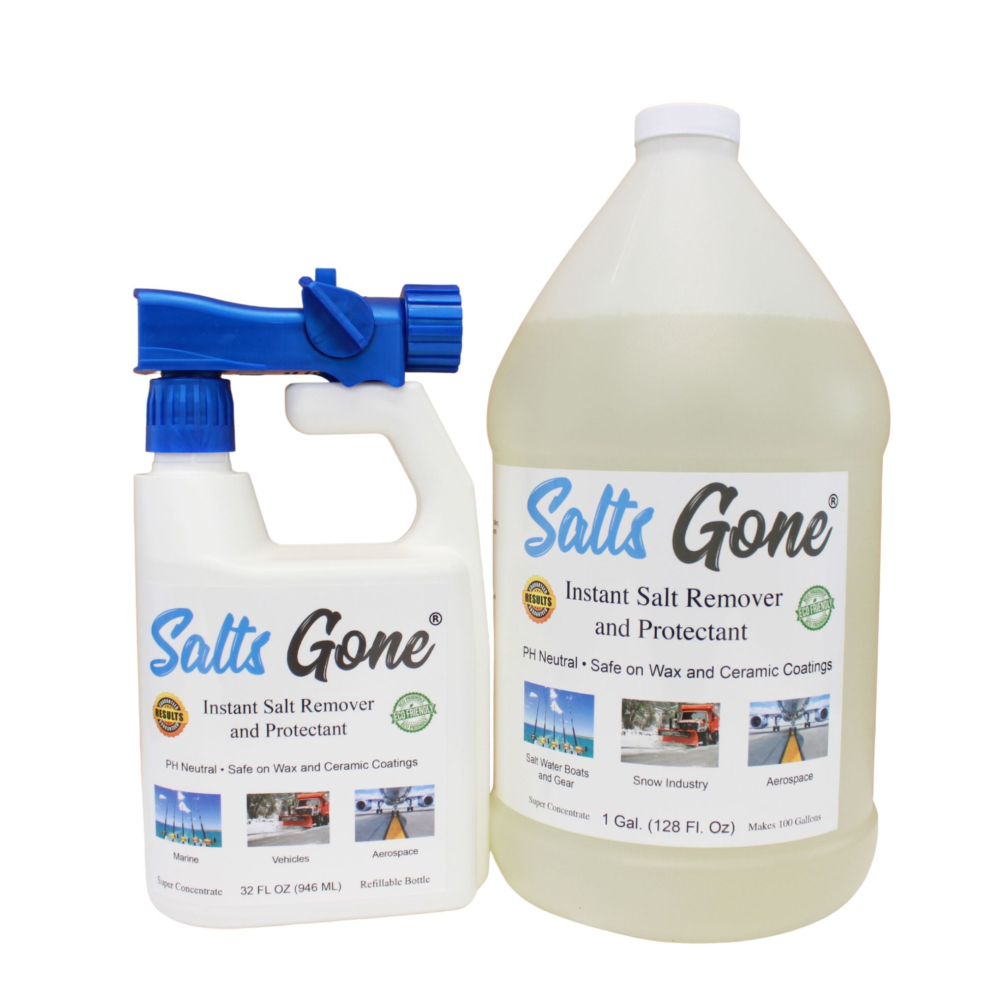 32 oz Hose End Spray Bottle with 1 Gallon Refill – Salts Gone™