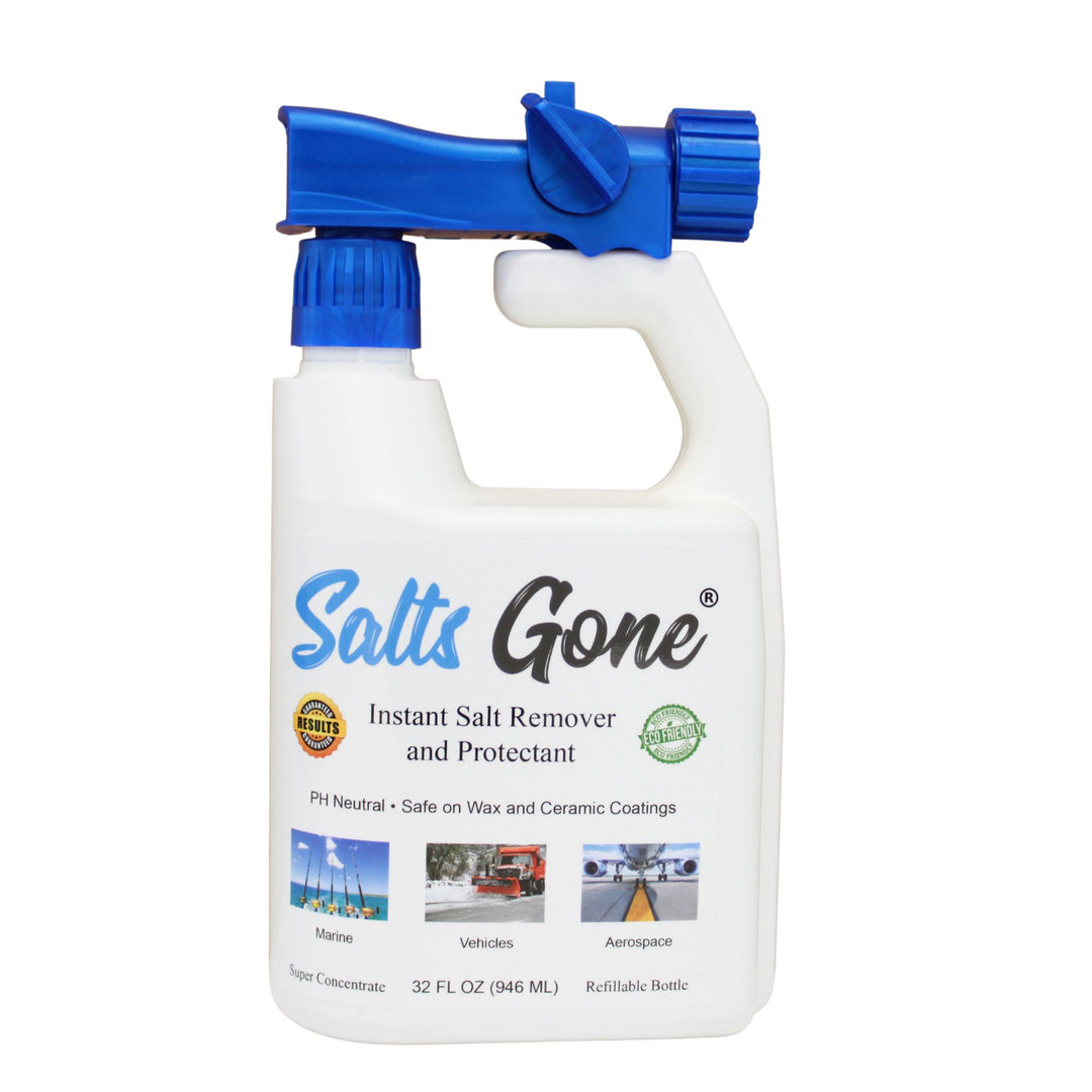 Combination Pack: 2 Gallons Salts Gone™, Hose End Sprayer, Motor Flush Attachment